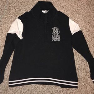vs pink quarter zip jacket